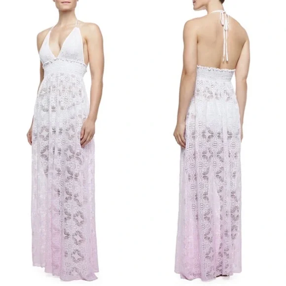 LoveShackFancy
Beach Shack Lace Maxi Dress Halter Neck Backless Ombre Lace - Picture 14 of 14